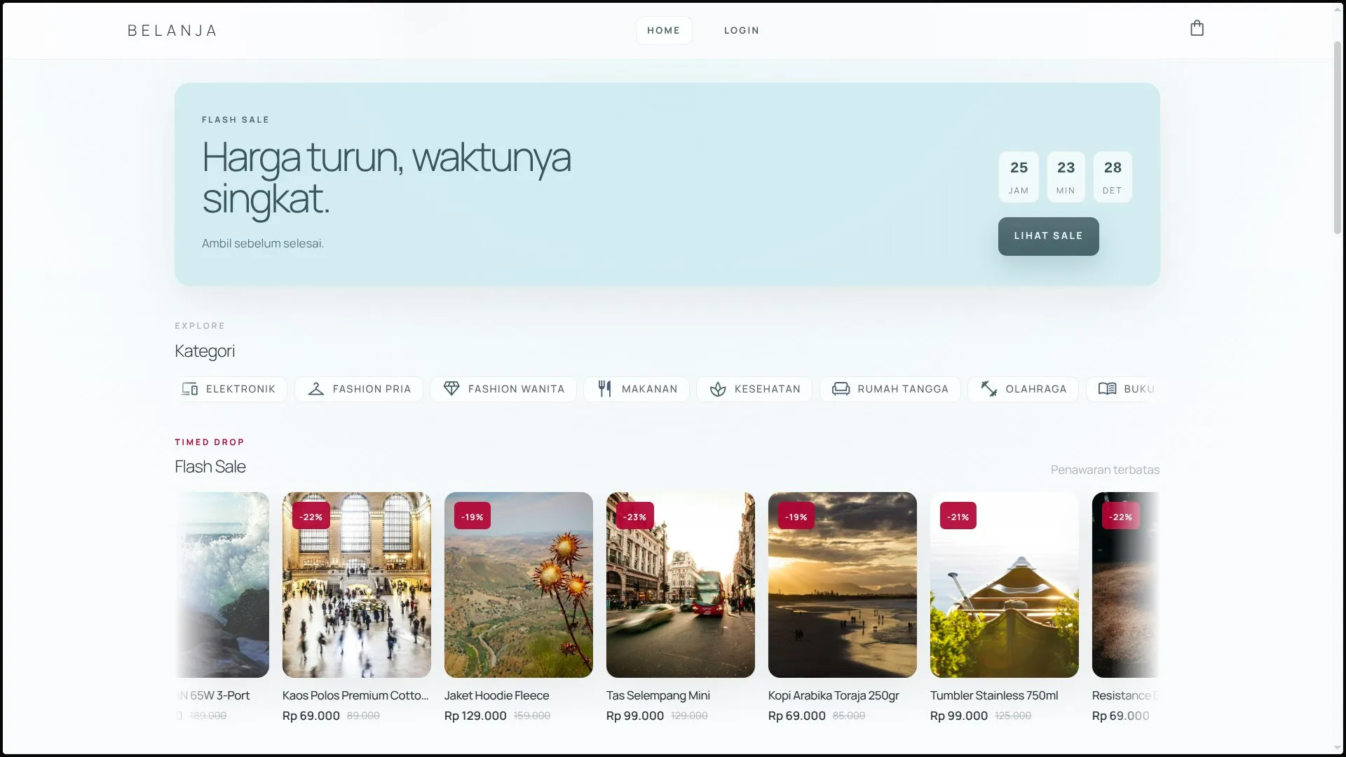 Belanja E-Commerce storefront preview
