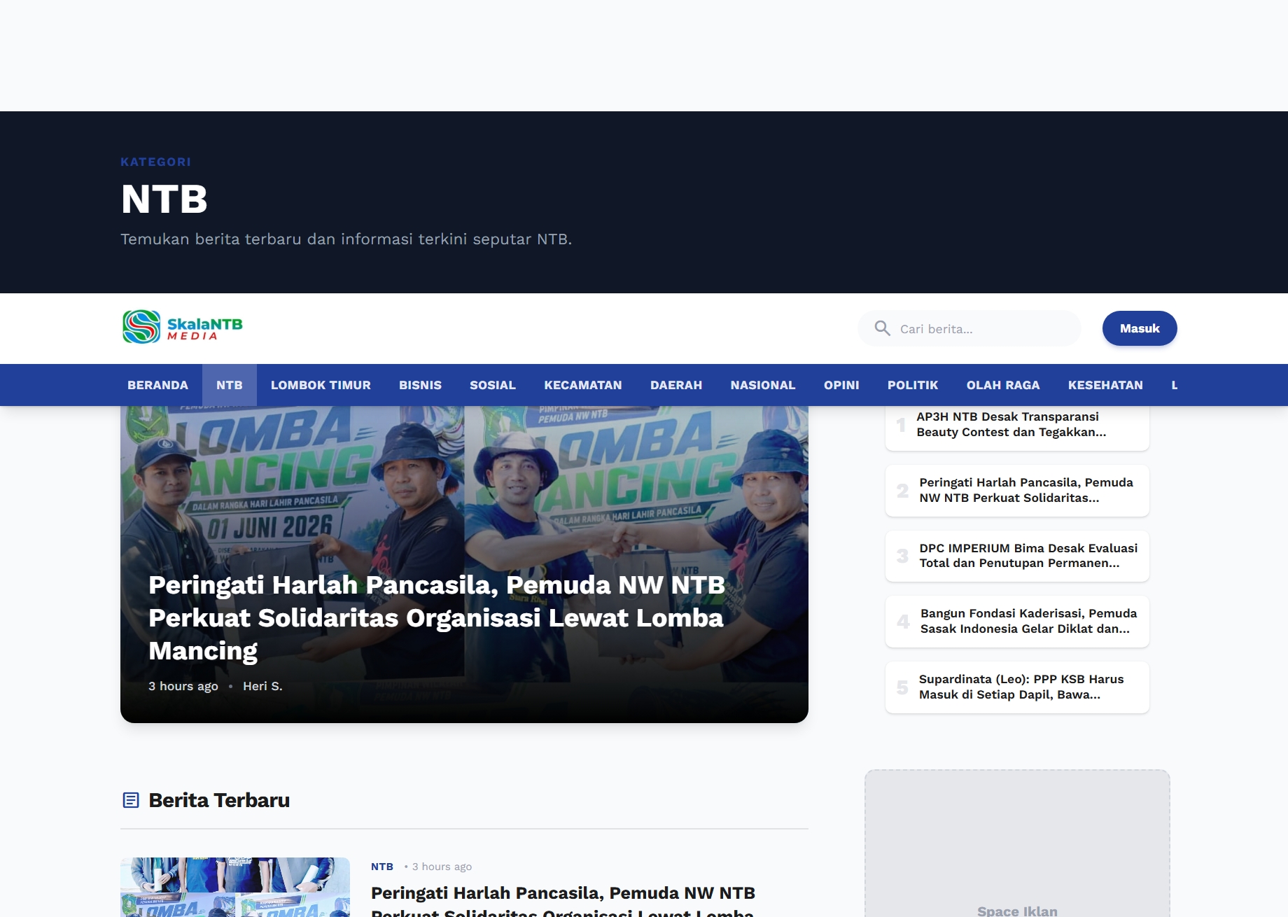 Berita CMS interface screenshot 1