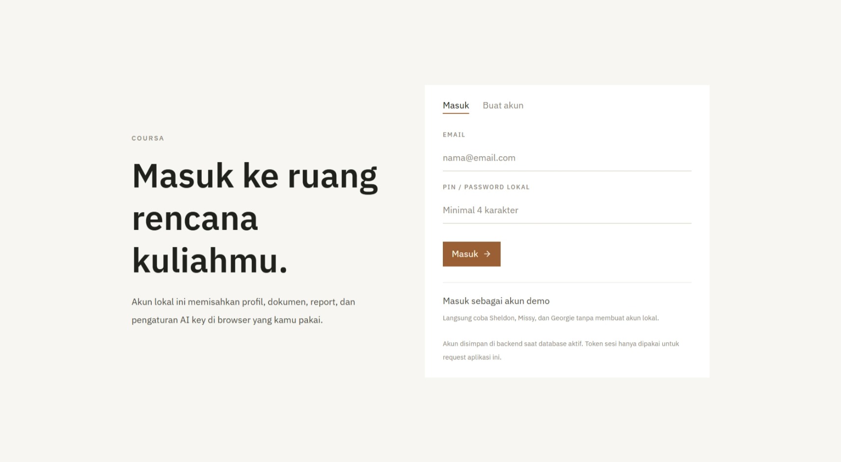 Coursa interface screenshot 4