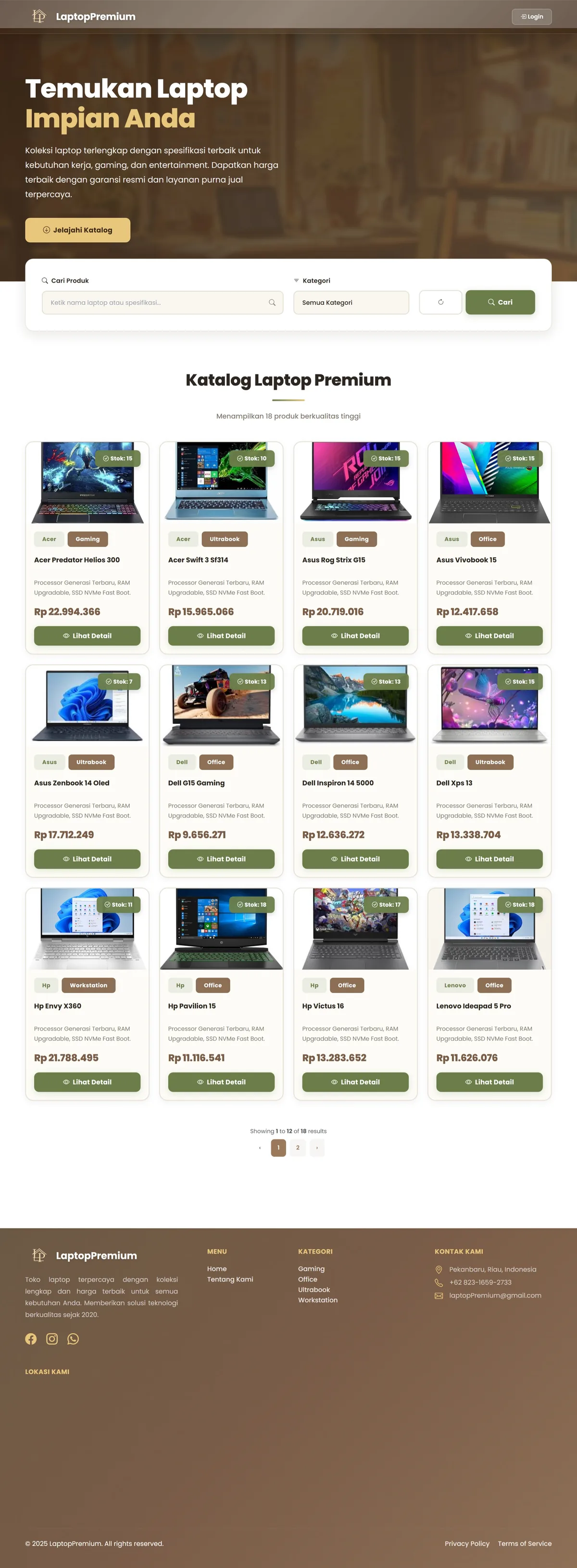 Katalog Laptop retail POS preview