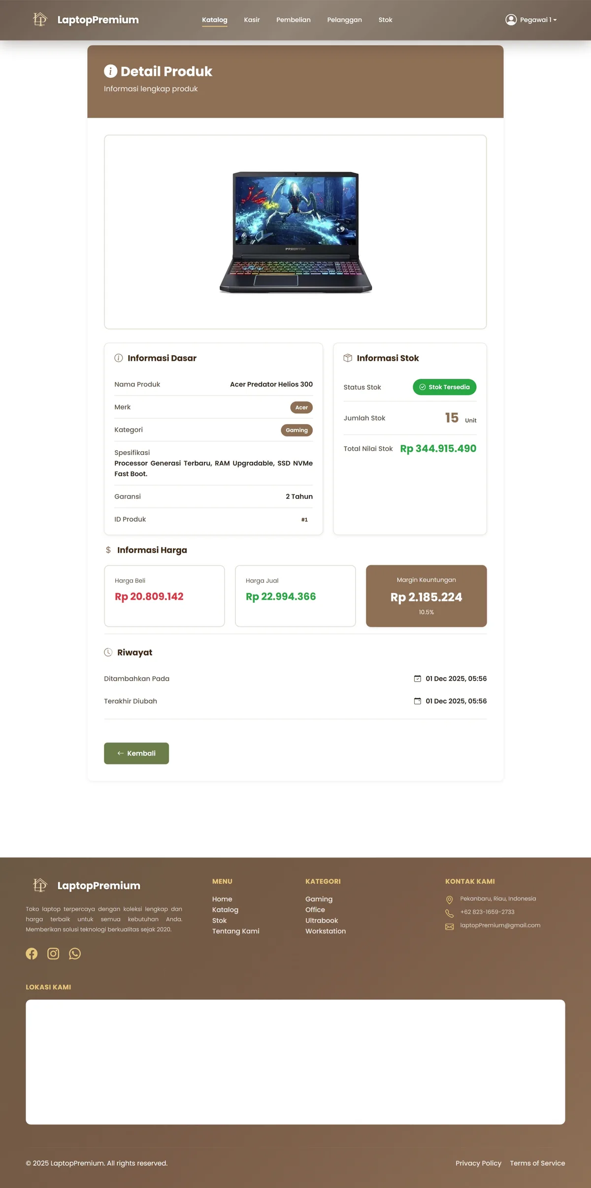 Katalog Laptop interface screenshot 4