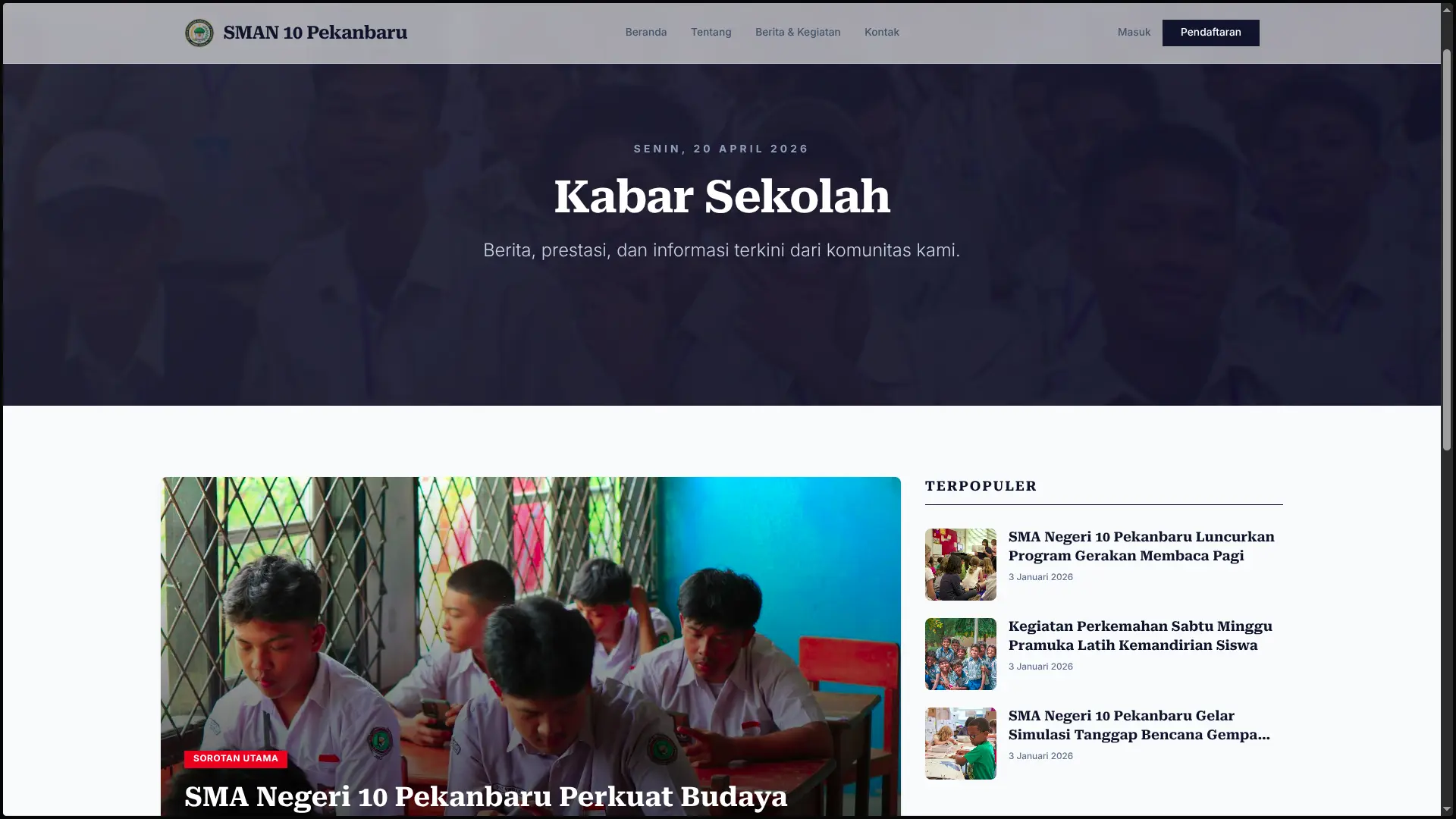 SekolahKustom interface screenshot 1