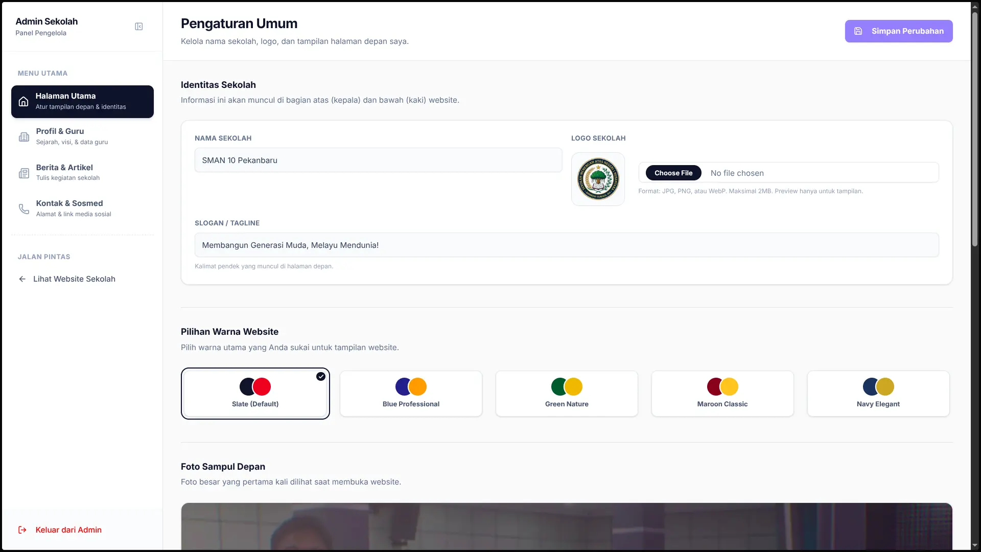 SekolahKustom interface screenshot 3