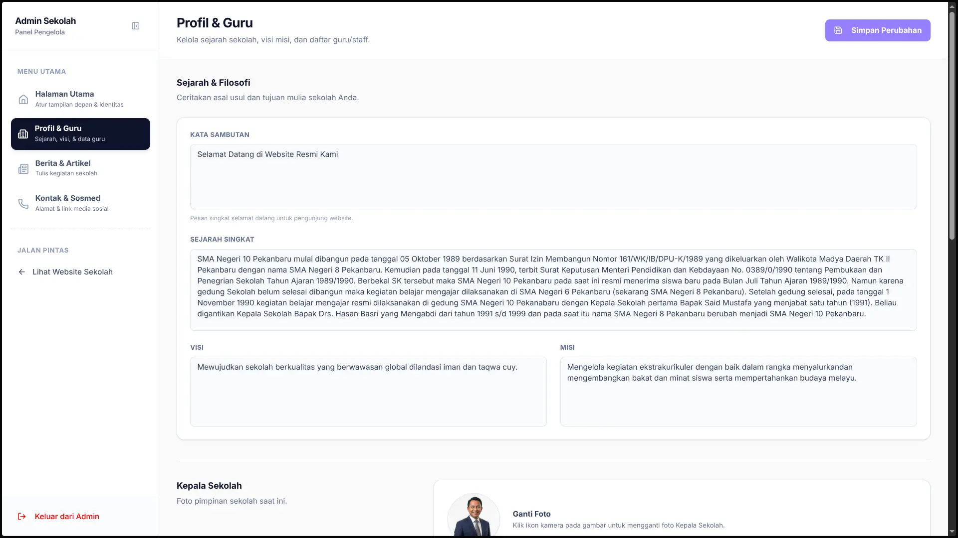 SekolahKustom interface screenshot 4