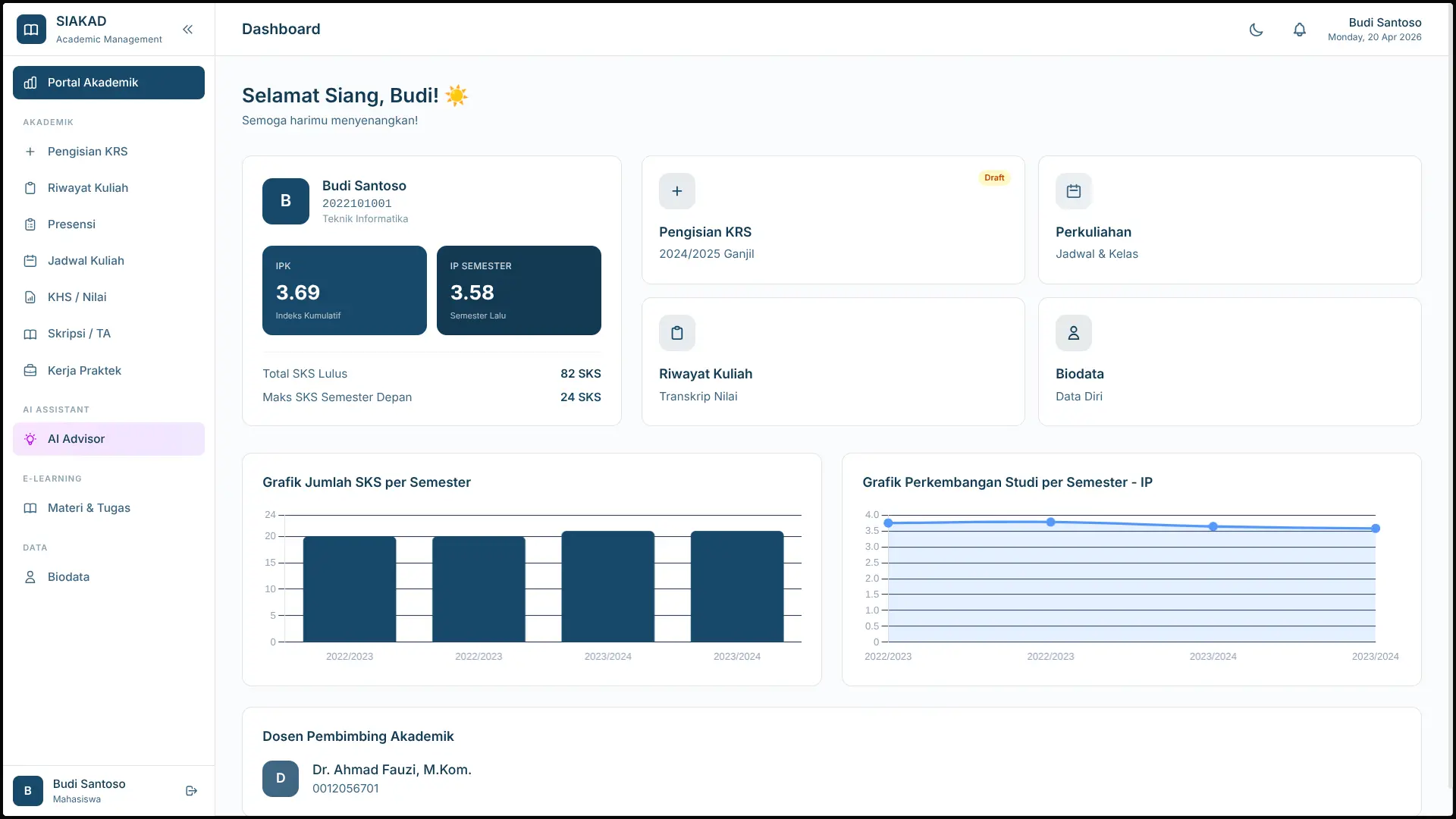 SIAKAD AI academic system preview