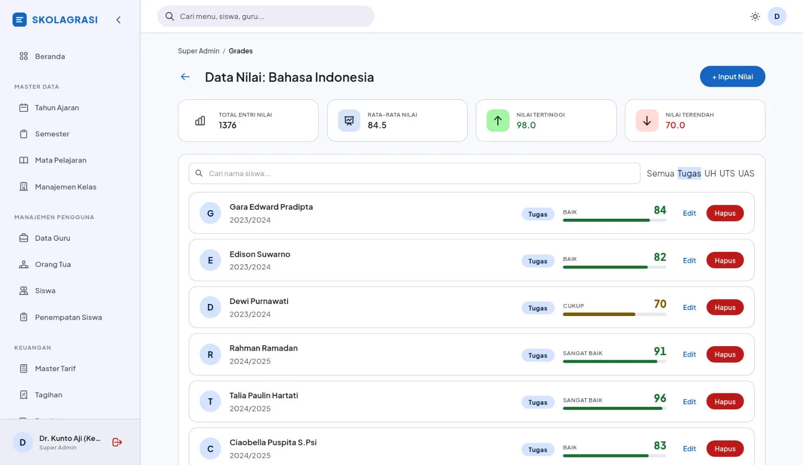 Skolagrasi interface screenshot 9