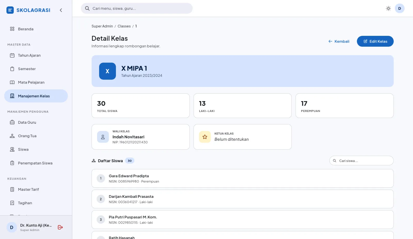 Skolagrasi interface screenshot 4