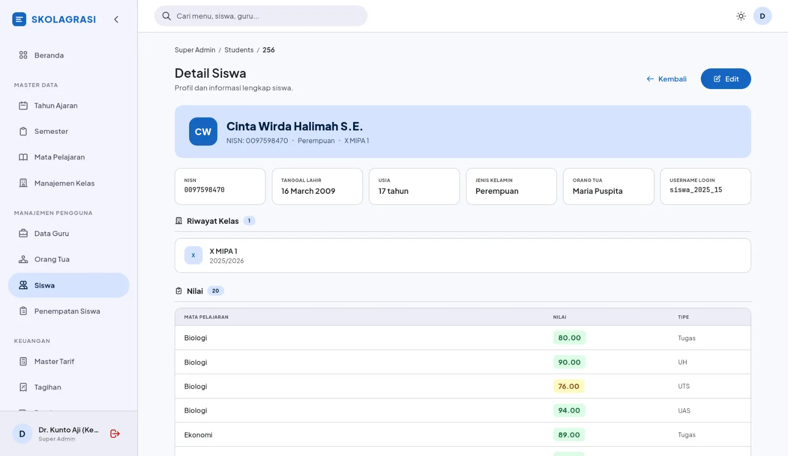 Skolagrasi interface screenshot 5